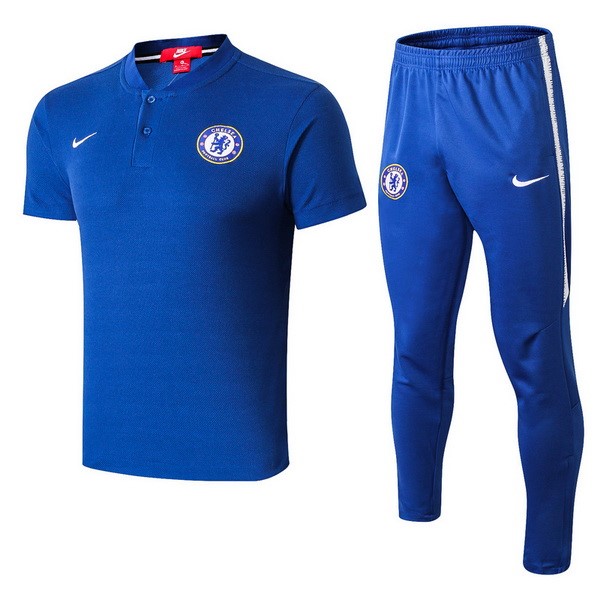 Polo Komplett Set Chelsea 2018-19 Blau Weiß